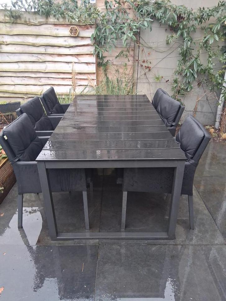 Moderne Tuinset - 6 Zitplaatsen, Tuin en Terras, Tuinsets en Loungesets, Zo goed als nieuw, Tuinset, Aluminium, 6 zitplaatsen