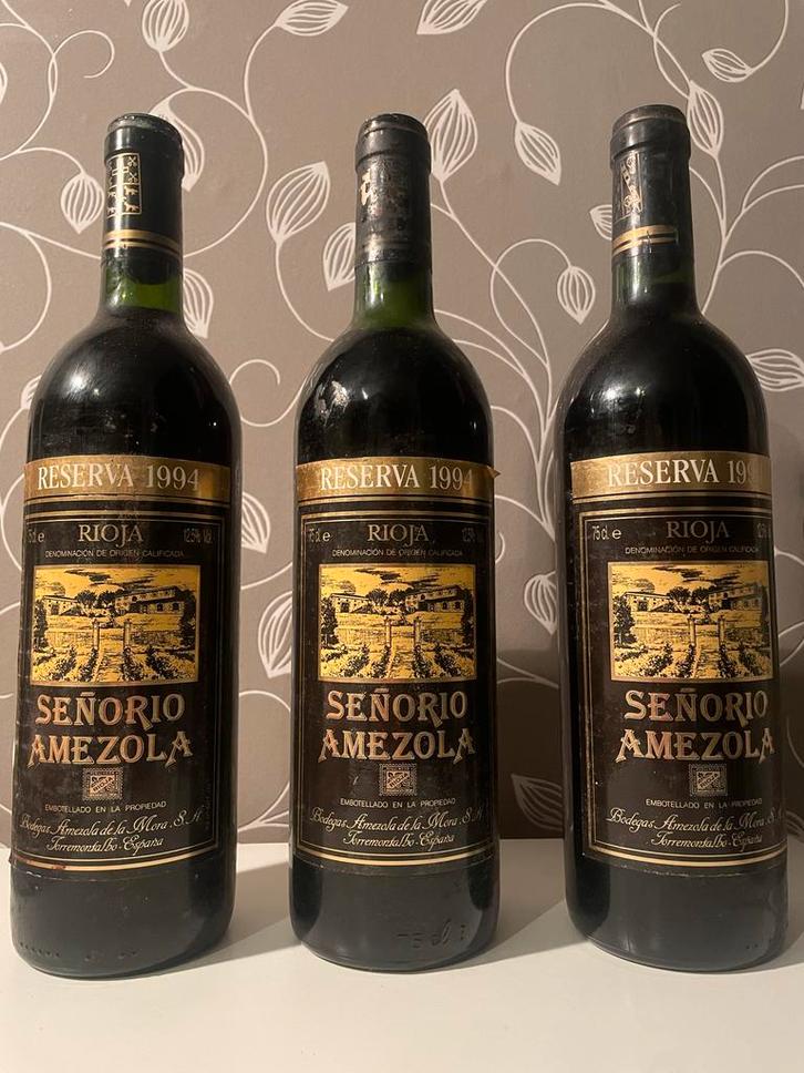 Señorío Amezola Rioja Reserva 1994, Verzamelen, Wijnen, Gebruikt, Rode wijn, Spanje, Vol, Ophalen of Verzenden