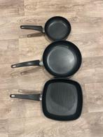 Pannenset - 3 Pannen, Gebruikt, Inductieplaat, Aluminium, Pannenset