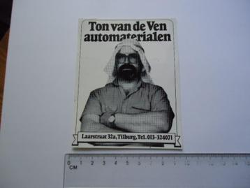sticker oud Tilburg Ton vd Ven automaterialen retro auto beschikbaar voor biedingen
