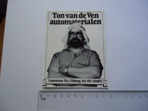 sticker oud Tilburg Ton vd Ven automaterialen retro auto, Verzamelen, Stickers, Zo goed als nieuw, Bedrijf of Vereniging, Verzenden