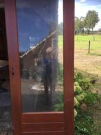 Hardhouten voordeur met gefigureerd glas, Glas, Ophalen of Verzenden, Zo goed als nieuw