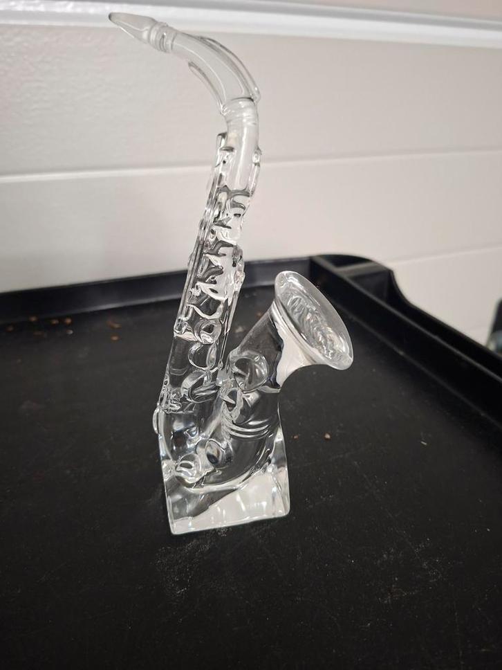 Vintage Kristallen Trompet - 20x5cm, Huis en Inrichting, Woonaccessoires | Vazen, Gebruikt, Wit, Minder dan 50 cm, Glas, Ophalen of Verzenden