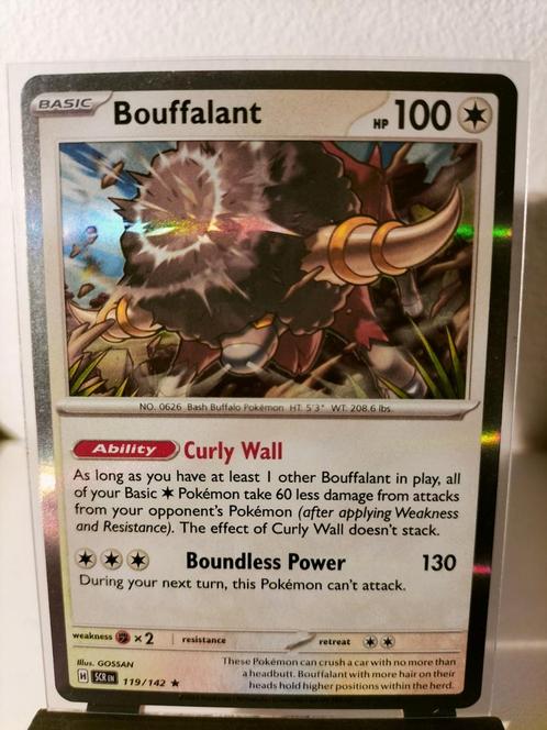 Bouffalant - SCR 119/142 - Holo Pokémonkaart, Hobby en Vrije tijd, Verzamelkaartspellen | Pokémon, Zo goed als nieuw, Losse kaart