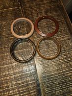 4 Leuke Armbanden Set, Ophalen of Verzenden, Gebruikt, Bruin, Kunststof of Plastic