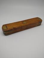 Vintage Houten Pennenbak met Messing Details, Ophalen of Verzenden