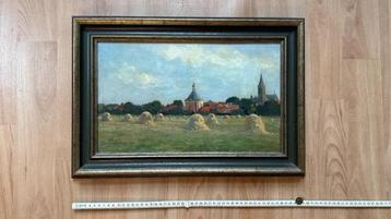 Olieverfschilderij J.J. Damme, Gezicht op Leidschendam, 1940 beschikbaar voor biedingen