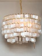 4 beschikbaar! Xl formaat Capiz vintage schelpen hanglampen, Huis en Inrichting, Baak, Ophalen of Verzenden, Glas, Baak