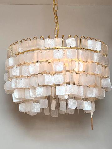 4 beschikbaar! Xl formaat Capiz vintage schelpen hanglampen beschikbaar voor biedingen