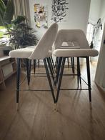 Gray velvet bar stool, Minder dan 50 cm, Zo goed als nieuw, Metaal, Overige vormen