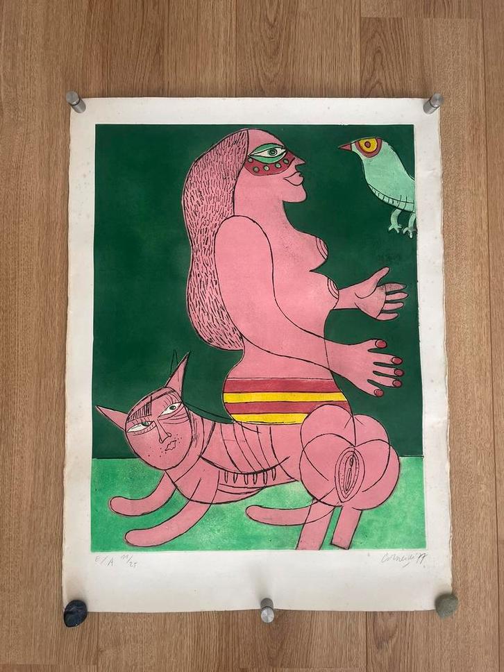 Corneille Zeefdruk 1977 - Gesigneerd & Genummerd, Antiek en Kunst, Kunst | Etsen en Gravures, Ophalen of Verzenden