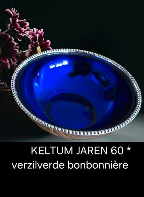 KELTUM JAREN 60 * verzilverde bonbonnière, Antiek en Kunst, Antiek | Goud en Zilver, Zilver, Ophalen of Verzenden