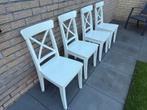 Keukenstoelen / Eetkamerstoelen, Ikea Ingolf, Huis en Inrichting, Stoelen, Ophalen, Gebruikt, Wit, Vier
