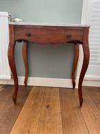 Vintage wastafel ( sidetable) met wit marmer blad, Ophalen, Gebruikt, 50 tot 100 cm, 25 tot 50 cm