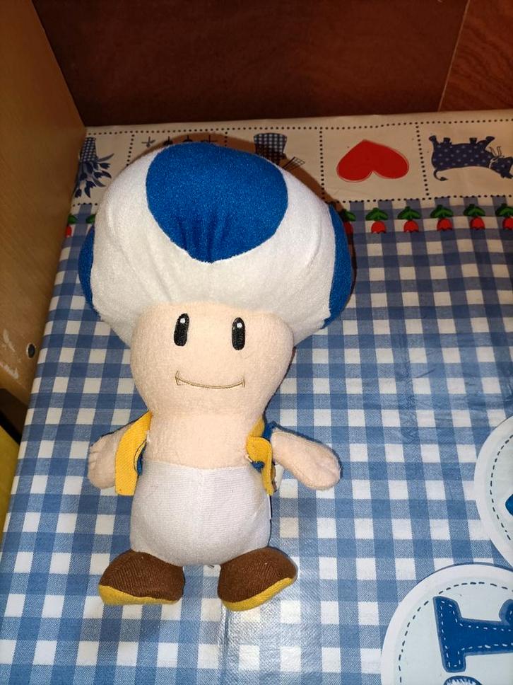 Toad knuffel blauw 25 cm groot, Kinderen en Baby's, Speelgoed | Knuffels en Pluche, Ophalen of Verzenden