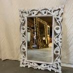 Barok Spiegel - houten lijst - wit - 100 x 70 cm-TTM Wonen, 100 tot 150 cm, Nieuw, Info@ttmwonen.nl, Rechthoekig