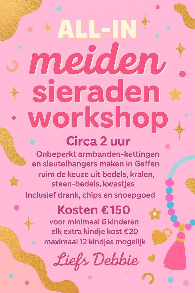 WORKSHOP/ KINDERFEEST, Hobby en Vrije tijd, Feestartikelen, Nieuw, Overige typen, Verjaardag, Ophalen