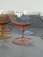 5 gekleurde coupes carnavla kerst kristal, Verzamelen, Glas en Borrelglaasjes, Ophalen of Verzenden, Zo goed als nieuw, Overige typen