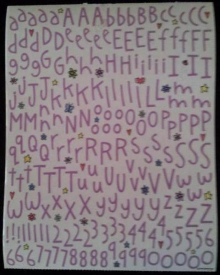 Scrapbook Embellishment Stickers Lavender Alphabet (NIEUW), Hobby en Vrije tijd, Scrapbooking, Nieuw, Versiering of Embellishment