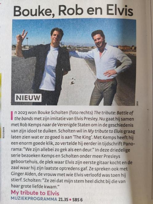 Bouke, Rob  Kemps en Elvis Presley Artikel Knipsel, Verzamelen, Tijdschriften, Kranten en Knipsels, Knipsel(s), Buitenland, 1980 tot heden