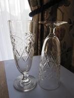 Twee antieke kristal absinth glazen - dikwandig, Verzenden