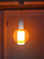 Vintage hanglamp melkglas met orange bol, Ophalen, Zo goed als nieuw, Minder dan 50 cm