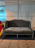 Bruine bank, diepe zitting, velvet, barok stijl, Ophalen, Barok, Rococo, 150 tot 200 cm, 75 tot 100 cm