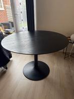 Zwarte ronde eettafel (110 cm), Huis en Inrichting, Tafels | Eettafels, Ophalen, 100 tot 150 cm, Rond, Zo goed als nieuw