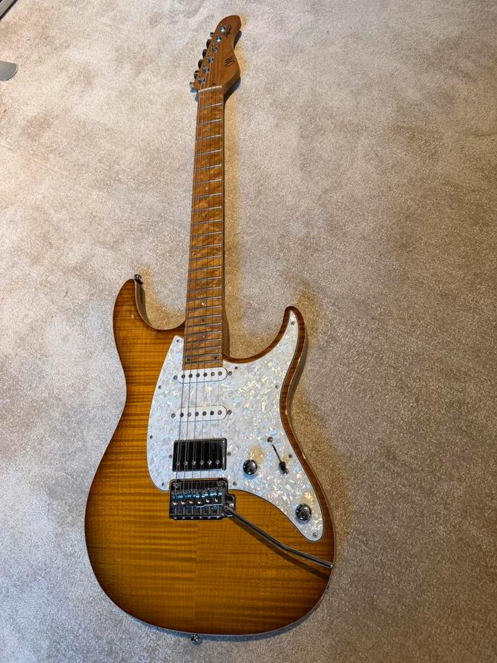 Mayones Aquila - Black Limba Achterkant ZGAN, Muziek en Instrumenten, Snaarinstrumenten | Gitaren | Elektrisch, Zo goed als nieuw