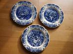Delfts blauw, plateel, regina 3 borden, 1950, Antiek en Kunst, Antiek | Keramiek en Aardewerk, Ophalen of Verzenden