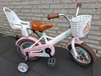 meisjes fiets 12 inch met zijwieltjes en poppenzitje, Ophalen, Gebruikt, Minder dan 16 inch, Zijwieltjes