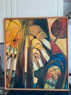 Abstract schilderij met kerkramen, Ophalen