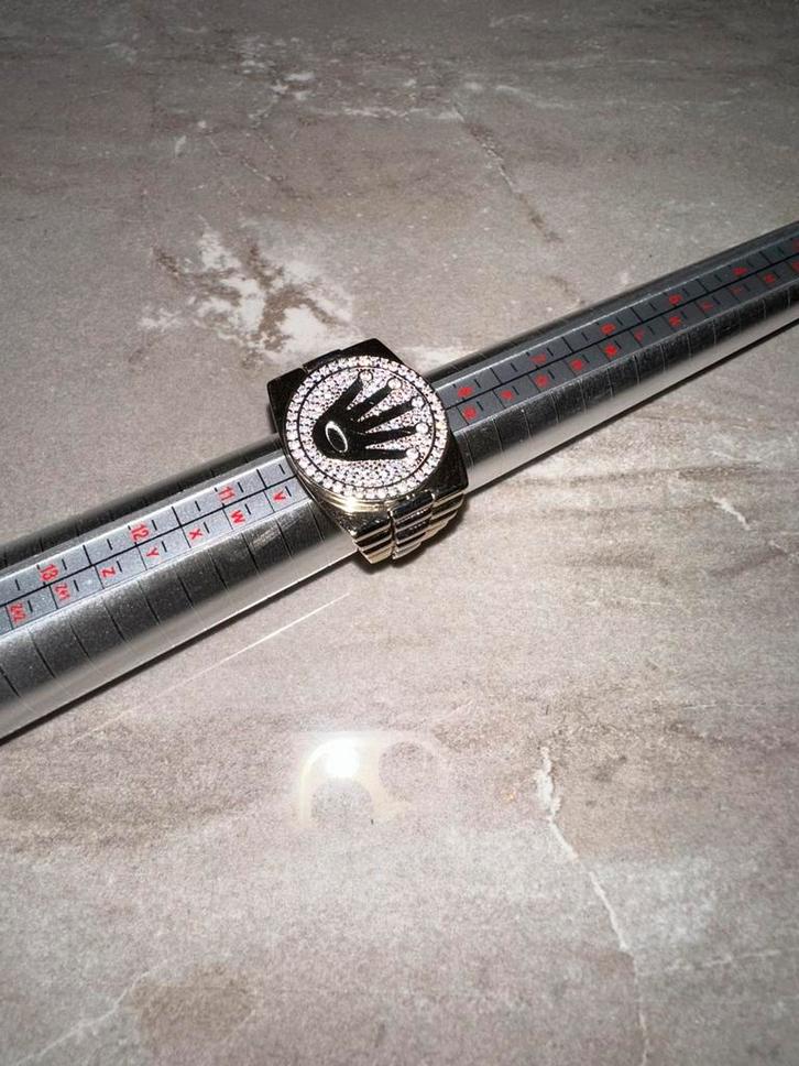 14 krt Rolex ring Met Witgoud, Sieraden, Tassen en Uiterlijk, Ringen, Zo goed als nieuw, Heer, 20 of groter, Goud, Goud, Met edelsteen