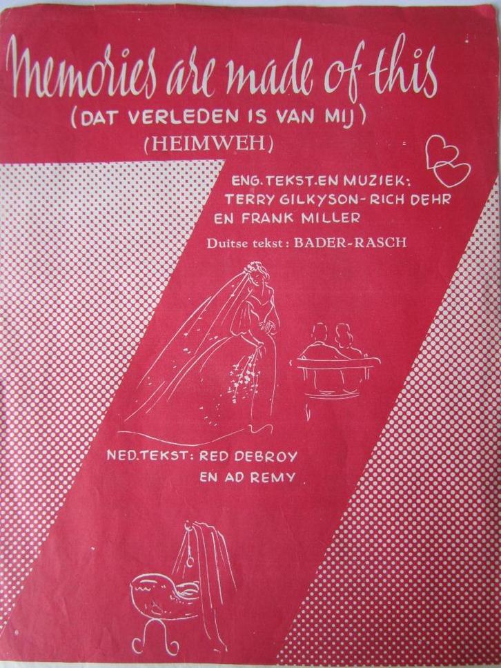 DAT VERLEDEN IS VAN MIJ **Oude Bladmuziek uit 1956**, Muziek en Instrumenten, Bladmuziek, Gebruikt, Artiest of Componist, Ophalen of Verzenden