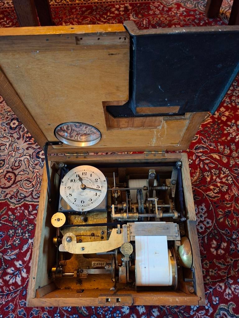 Antieke National Prikklok / Stempelklok, Antiek en Kunst, Ophalen of Verzenden