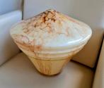 Opaline Art Deco prachtige glazen lampenkap beige geel bruin, Ophalen