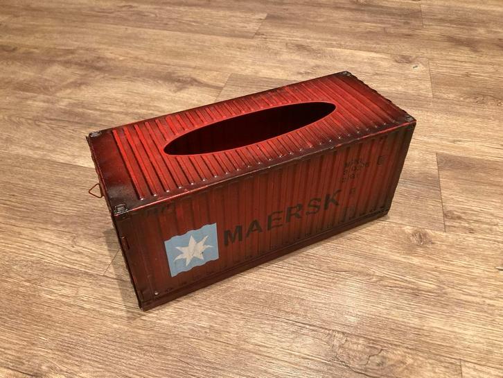 Unieke Tissue Box in Vorm van een Cargo Container, Antiek en Kunst, Antiek | Woonaccessoires, Ophalen of Verzenden
