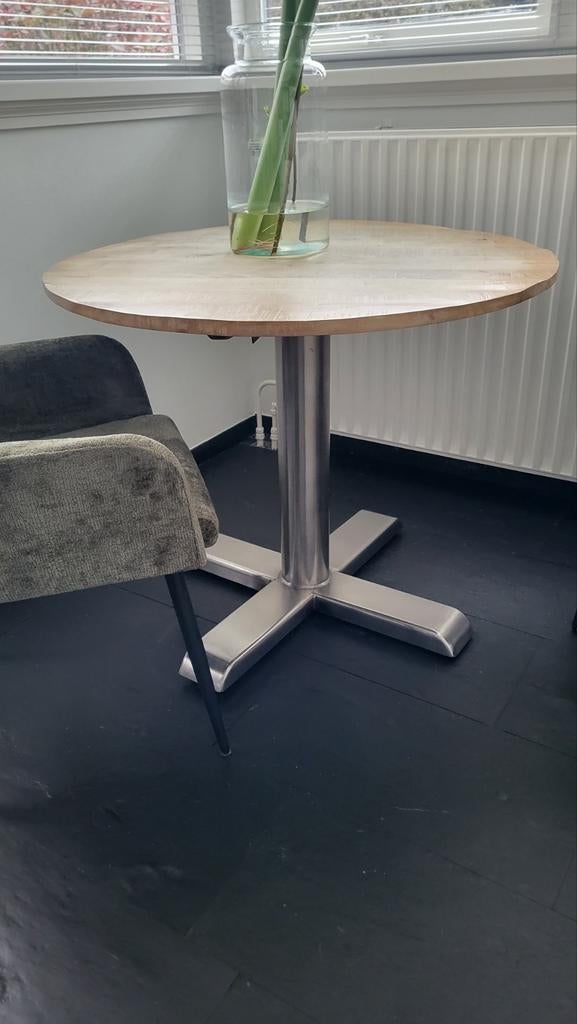 Handgemaakt Keukentafeltje / bijzettafel, Huis en Inrichting, Tafels | Bijzettafels, Ophalen, Rond, Zo goed als nieuw, 75 cm of meer