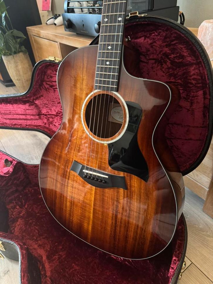 Taylor 224ce-k DLX in nieuwstaat, Muziek en Instrumenten, Snaarinstrumenten | Gitaren | Akoestisch, Zo goed als nieuw, Western- of Steelstringgitaar
