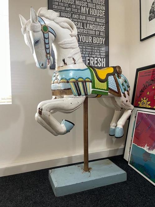 Groot houten carrousel paard, Antiek en Kunst, Kunst | Beelden en Houtsnijwerken, Ophalen of Verzenden