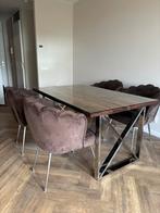 Salontafel & Eettafel met 4 Stoelen, Huis en Inrichting, Tafels | Eettafels, Ophalen, Gebruikt, 100 tot 150 cm, Eikenhout