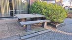 Zeer mooie robuuste massief eettafel set beton tuinset, Ophalen, Overige materialen, Bank, Tuinset