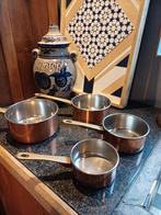 Koperen Pannenset - 4 Stuks, Ophalen of Verzenden, Rvs, Pannenset