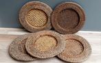 5 x Vintage birma rieten rotan onderborden borden, Ophalen of Verzenden, Zo goed als nieuw, Bord