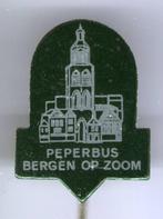 Peperbus Bergen op Zoom rood blik speldje ( S_091a ), Speldje of Pin, Stad of Land, Zo goed als nieuw, Verzenden