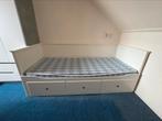 Bedbank Hemnes (IKEA) incl. matras, dekbed en overtrekken, Ophalen, Gebruikt, Eenpersoons, Wit