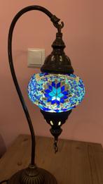 Blauwe oosterse mozaïek tafellamp – perfecte staat, Ophalen, Zo goed als nieuw, Glas, Minder dan 50 cm