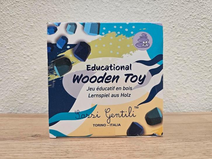 Sassi Gentili open einde spel blauwe houten blokken NIEUW, Kinderen en Baby's, Speelgoed | Educatief en Creatief, Nieuw, Bouwen