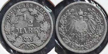 Duitsland  Halve mark 1905 F Zilver beschikbaar voor biedingen