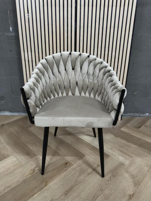 Eetkamerstoelen Microfiber, Velvet, Bouclé nu V.A. €65 p/st, Huis en Inrichting, Stoelen, Nieuw, Vijf, Zes of meer stoelen, Stof